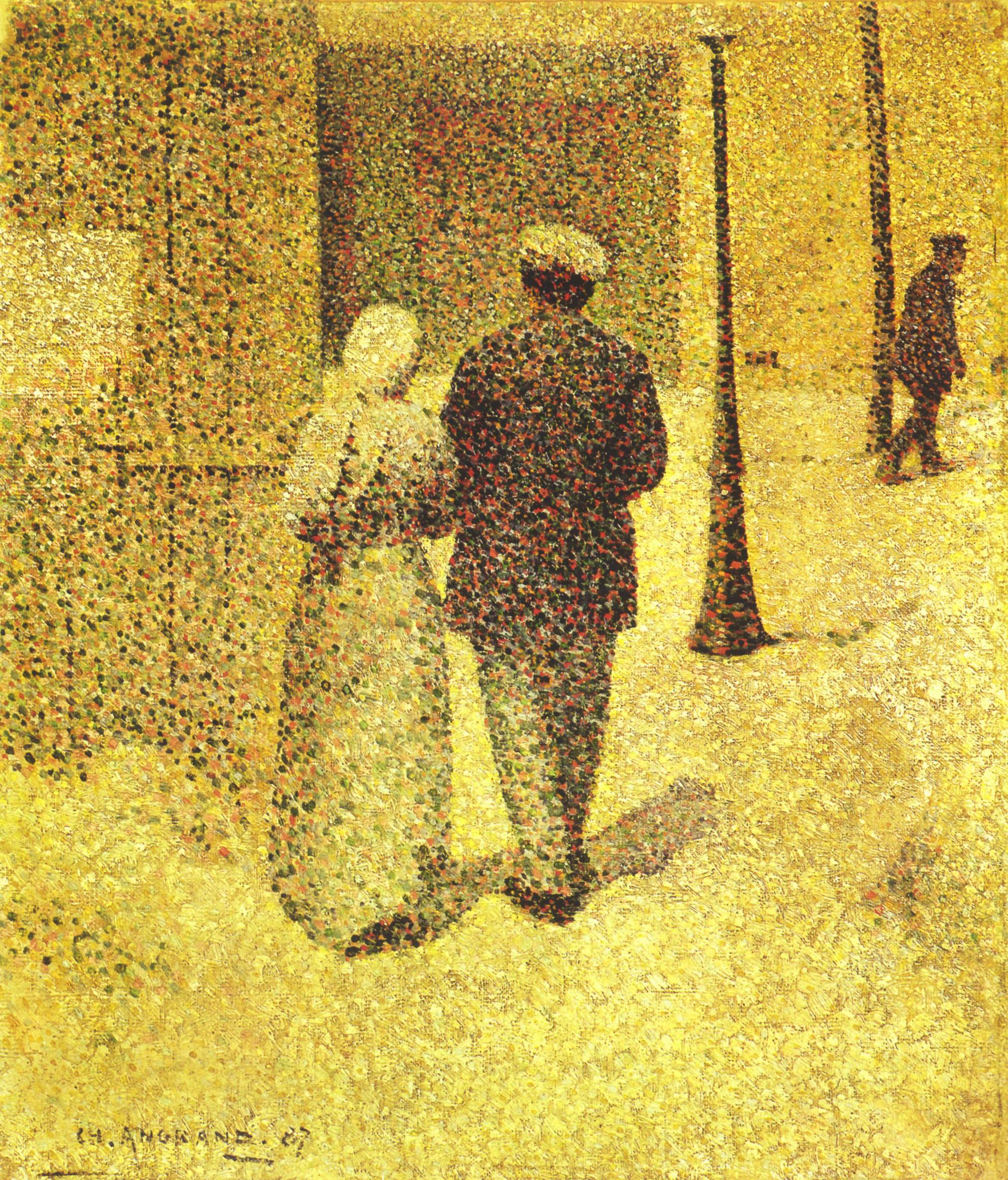 Charles Angrand Man and Woman on the Street